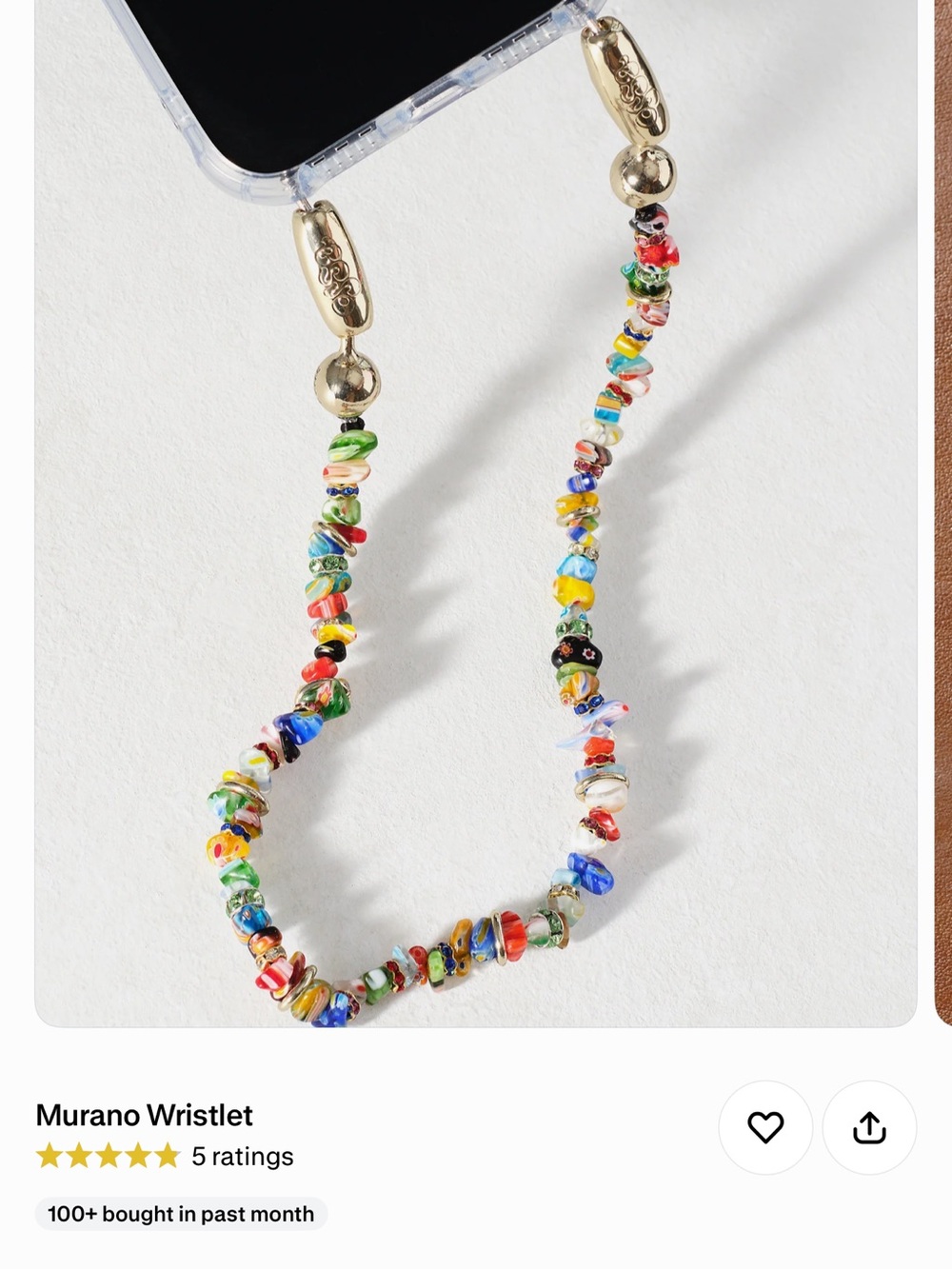 Murano Glass Bead Wristlet - Multicolor